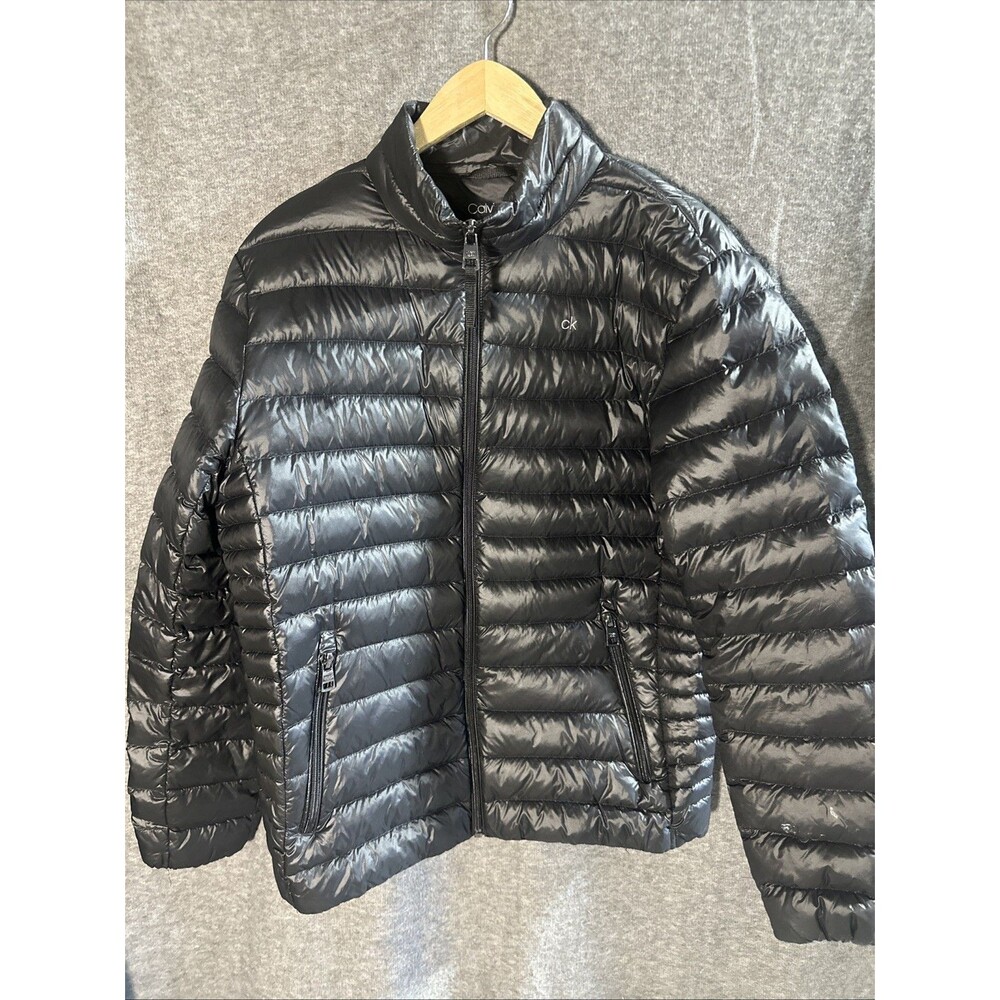 Calvin Klein Women's Medium Black Nylon Packable Premium Down Puffer Coat